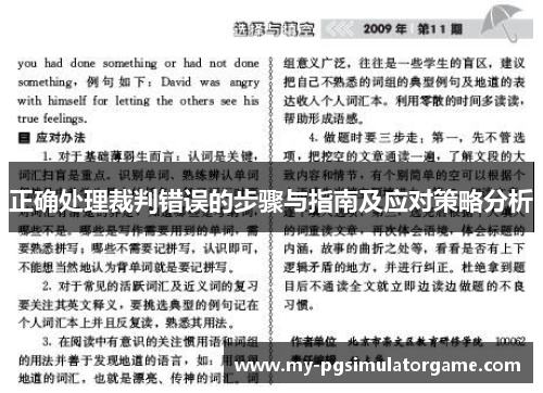 正确处理裁判错误的步骤与指南及应对策略分析